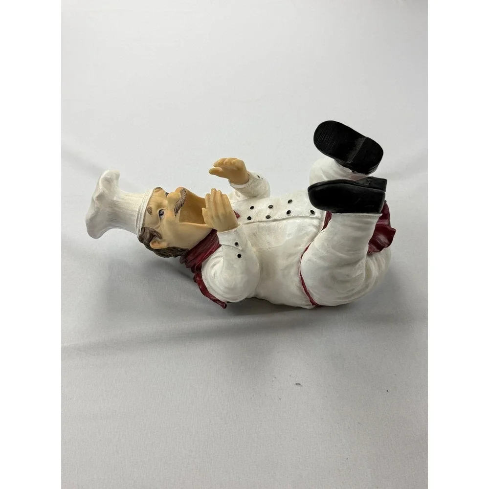 Unbranded‎ Chef Wine Bottle Holder Figurine White Red Resin Decor